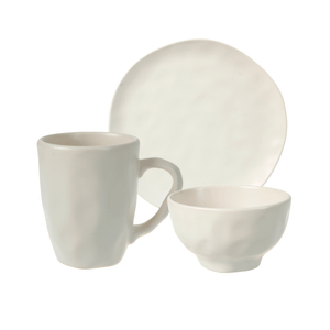 Set x 12 piezas Plato Postre Jarro Mug Bowl Ceramica Organic Aston