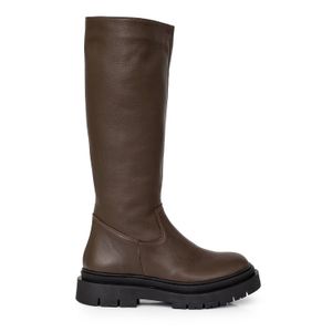 BOTA BATTLE CHOCOLATE BOTINETA ALTA CUERO MUJER