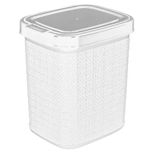 Cesto plástico simil yute con tapa 4.5l