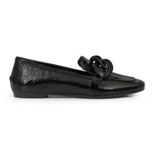 MOCASIN SIMBO NEGRO MUJER ZAPATO CUERO VESTIR