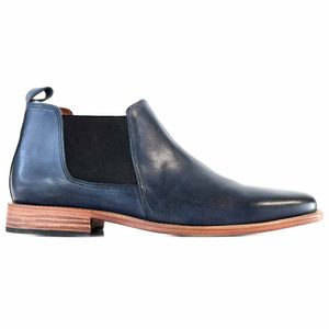 BOTA OSLO AZUL CUERO VESTIR HOMBRE ELEGANTE