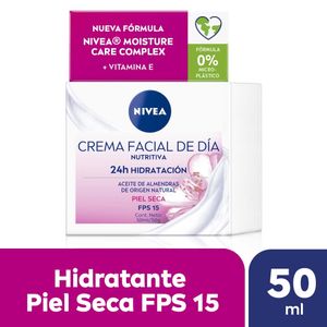 Crema Facial de Día Nutritiva Con Aceite de Almendras y FPS 15 Para Piel Seca