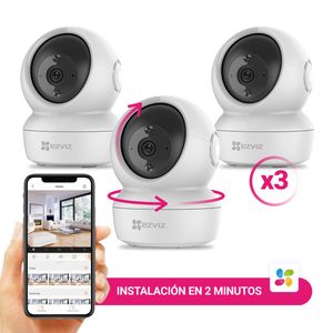 Kit x3 Cámara Domo PT WiFi Interior-C6N - Ezviz - Full HD