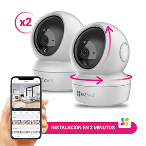 Kit X2 Camaras De Seguridad H6C Wifi Full Hd Ezviz Ptz Interior