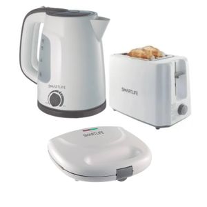 Combo Desayuno SmartLife - Pava + Tostadora  + Sandwichera- Blanco -coekto01w