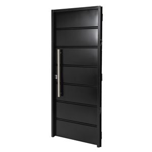 Puerta 6410 DERECHA Ciega Chapa Simple barral REDONDO 75 cm - Puerta De Chapa Simple 80x200 Barral 75 Cm Acero Inoxidable