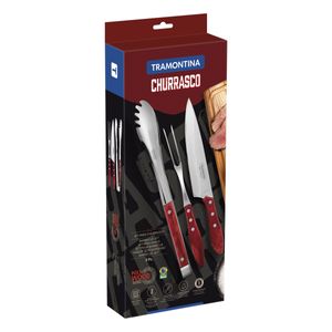 Juego Utensilios Para Asado 3 Pzs Tramontina Churrasco