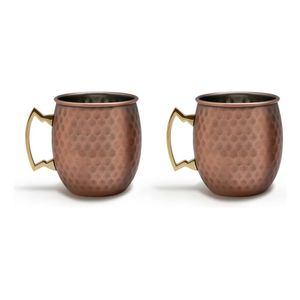 Set 2 Jarros Vasos Mug Wayu Copper Acero Inoxidable Cobre