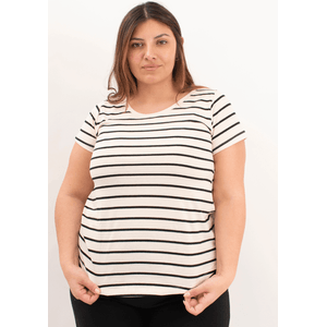 Remera Lena Rayada Negro
