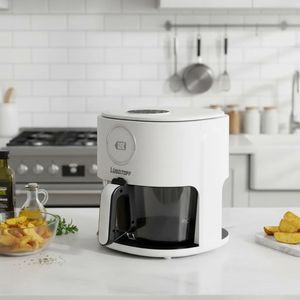 Freidora de Aire Lusqtoff 5.5 Lt con Contenedor de Vidrio Templado pantalla tactil