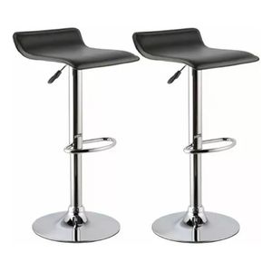 Combo x 2  Banquetas Altas  Ecocuero Negro TM 60403