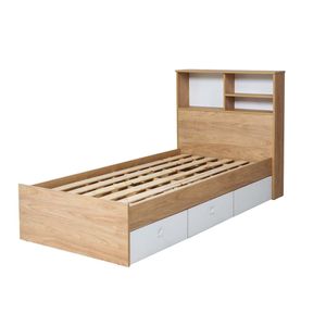 CAMA ECOPACK 1PL REPISA 2C HICKORY/BLANCO BOX RICCHEZZE
