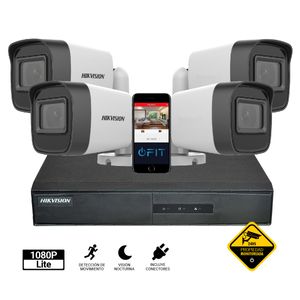 Kit de seguridad Hikvision DVR Turbo 7204hghi + 4 cámaras 16c0t + Cable cctv