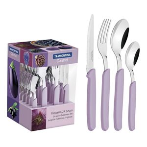 Juego de Cubiertos Tramontina CARMEL 24 Piezas Lila