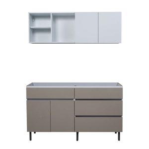 COMBO DE ALACENA Y BAJOMESADA BEIGE AVELLANA DE 140 CM