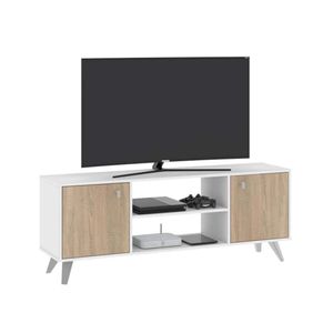 RACK DE TV ESCANDINAVO CON 2 PUERTAS DE 140 CM