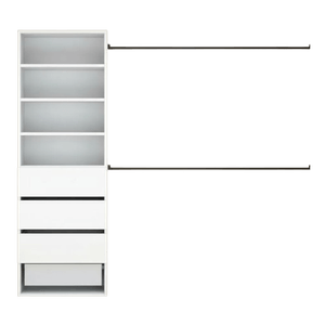 Interior De Placard Ropero Vestidor  Modulo D de 0,50m  + 2 barrales de 1,20mt