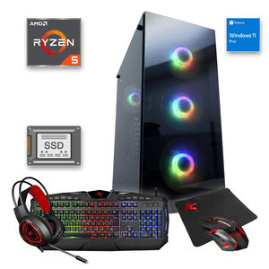 PC AMD RYZEN 5 8600G 16GB SSD 480GB WIN 11 RGB TECLADO/MOUSE/PAD/AURICULARES