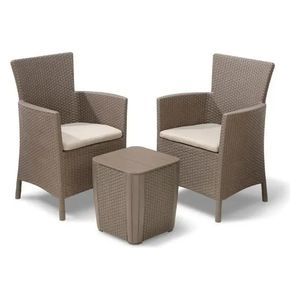 Set de Balcon Keter Iowa 2 Sillones 1 Mesa Cappuccino