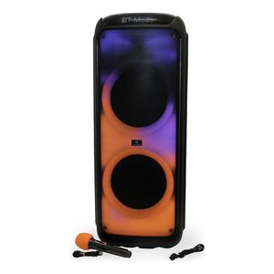 Torre De Sonido Parlante Ultrom Rio 18000w Luces Led 2 X 12 Negro