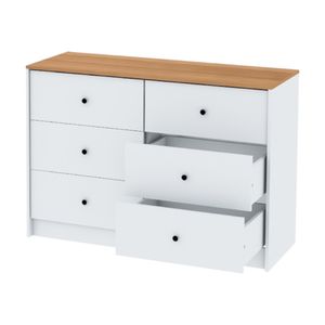 Cómoda Cajonera Dormitorio 6 Cajones Centro Estant CM122BLP