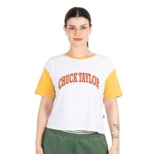 Remera Converse Chuck Retro Sleeve Mujer Moda Blanco