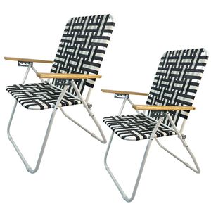 Kit X2 Reposeras De Playa Plegable Gadnic Silla Con Apoyabrazo