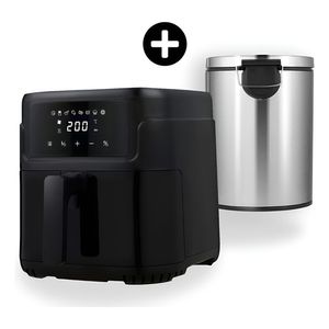 Combo Freidora De Aire 5 L Tacho De Basura Automatico Ecopro Negro