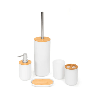 SET ACCESORIOS BAÑO 5 PIEZAS BLANCO