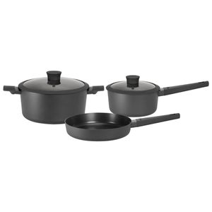 Bateria De Cocina Antiadherente Hudson Daily Aluminio 5 Pzs