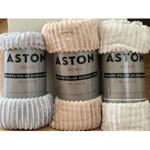 Manta Frazada Polar Acanalada Pie Cama Sillon 180x220 cm Aston