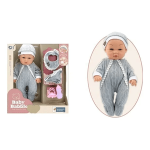 Muñeco Baby Babble Con Ropa y Accesorios 27cm Dema BM3311-1