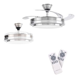 Combo X2 Ventiladores Vitta De Techo Retractil C/luz 6v