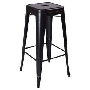 Banqueta Alta Tolix Negra Semi Mate Con Apoyapies