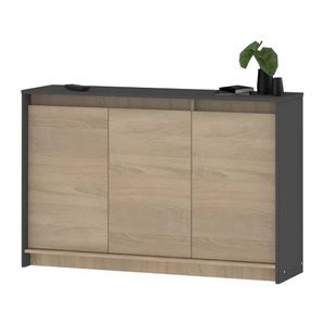 BAHIUT VAJILLERO DE 3 PUERTAS NIZA 130 CM GRIS ROBLE KENDAL