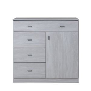 COMODA CAJONERA DORMITORIO DE 4 CAJONES Y 1 PUERTA NEVADA