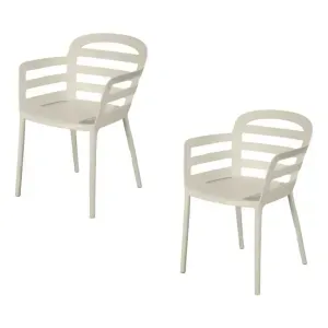 Silla Diseño Estilo Libre Apilable resistente Beige x 2