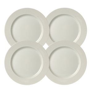 Set x 4 Platos Playo Porcelana 28 cms con guarda estriada Aston