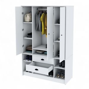 Ropero Placard De Melamina 4 Puertas Centro Estant Libe40bl