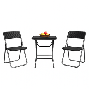 Set De Jardín Bistro Mesa y Silla Plegable