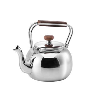 Pava acero inox bocha 1,6 lts - madera plana lisa.