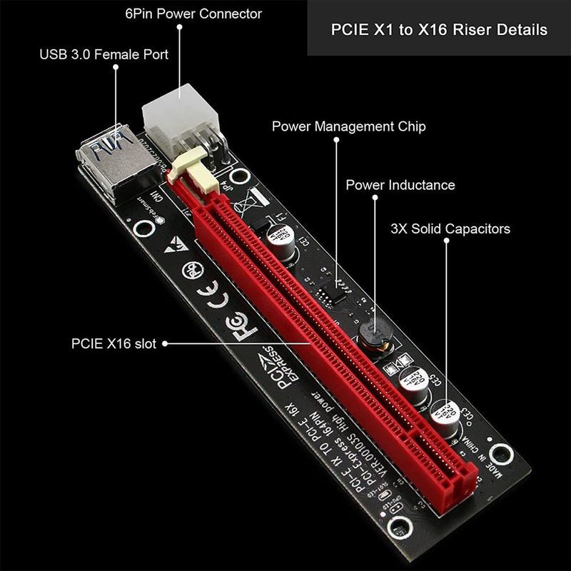 Riser Pci E Febsmart Ver006cfor Bitcoin Pcie Extension Cable Gpu X 16 6