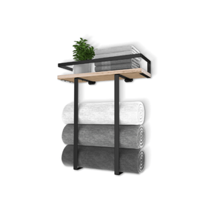 Repisa Estante Toallero con Base de Madera para Baño Waggs