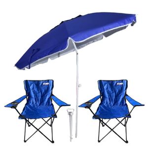 Kaimon Sombrilla 2m + Kaimon Estaca Tirabuzon + Kaimon Sillon Director con Porta Vaso x 2uds