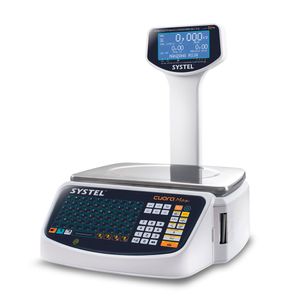 Balanza Comercial Systel Cuora Max Con Mastil Ticket Etiqueta 30kg USB Bandeja Acero Inox