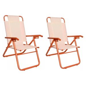 Combo X2 Reposeras Descansar 80041 Reforzadas 5 Posiciones Aluminio Cobre