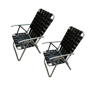 Combo x2 Reposeras Descansar Plegables 20000 Negro y Dorado 5 Posiciones Caño Acero