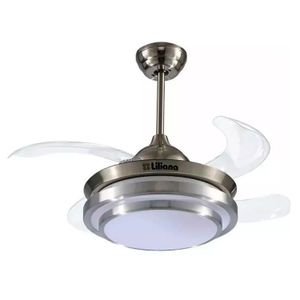 Ventilador De Techo Liliana VTHA604 Aspas Retractiles Con Control Remoto 1.06 Metros Gris y Blanco