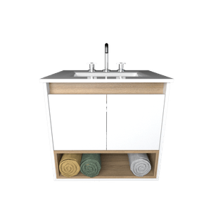 VANITORY DE BAÑO COLGANTE CON BACHA 60 CM DE 2 PUERTAS
