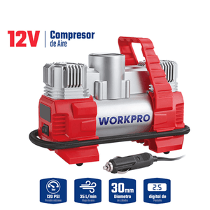 Compresor De Aire Workpro Automático Luz Led Accesorios 150w
